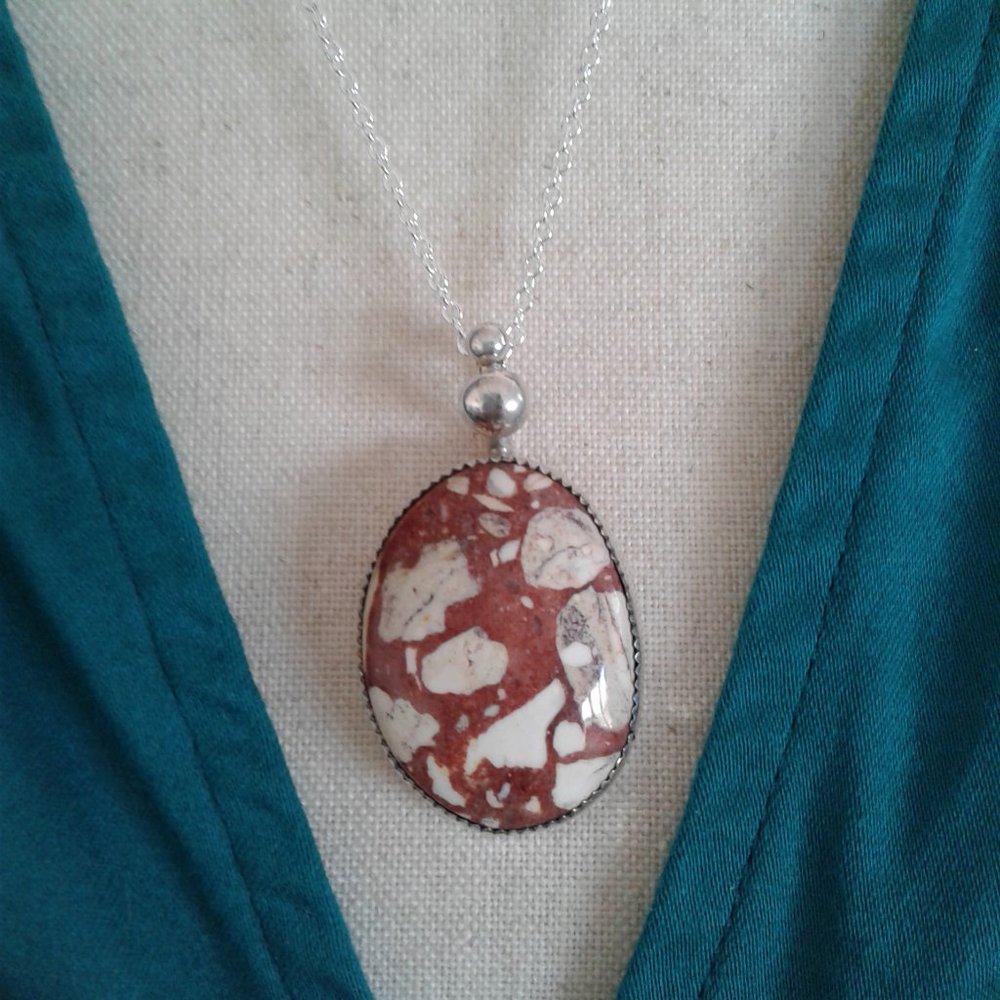 Wild Horse Jasper Necklace sterling silver